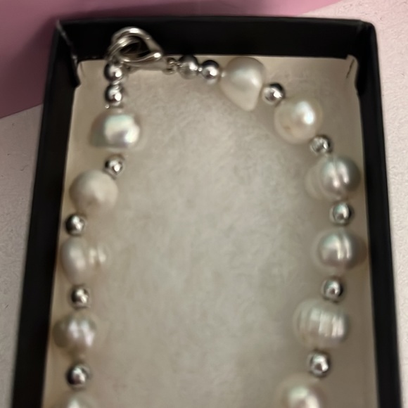 NWT SILVER & FRESHWATER PEARL NECKLACE 🔥🔥 - Picture 6 of 7